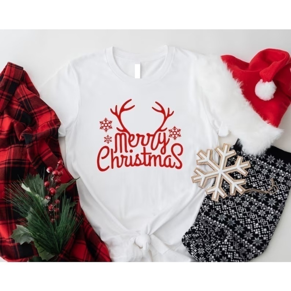 Merry Christmas Reindeer Holiday Family Matching T-Shirt